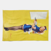 Kellnerin Pin Up Geschirrtuch (Horizontal)