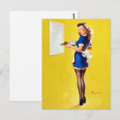 Kellnerin Pin Up Postkarte (Vorne/Hinten)