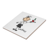Kellnerin-Stick-Figur Fliese (Seite)