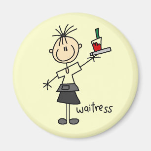 Kellnerin-Stick-Figur Magnet