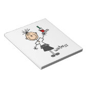 Kellnerin-Stick-Figur Notizblock (angewinkelt)