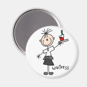 Kellnerin Stick Figure Magnet (Vorderseite/Rückseite)