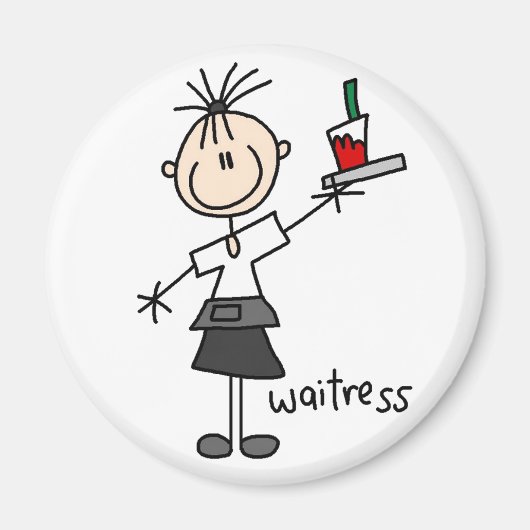 Kellnerin Stick Figure Magnet (Vorne)