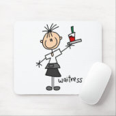 Kellnerin Stick Figure Mauspad (Mit Mouse)