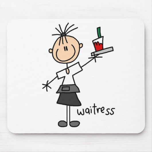 Kellnerin Stick Figure Mauspad (Vorne)