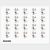 Kellnerin Stickfigur Aufkleber (Blatt)