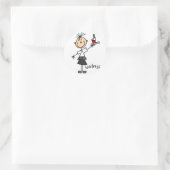 Kellnerin Stickfigur Aufkleber (Tasche)