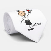 Kellnerin-Stickfigur Krawatte (Gerollt)