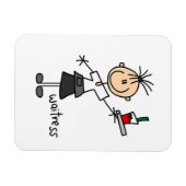 Kellnerin-Stickfigur Magnet (Horizontal)