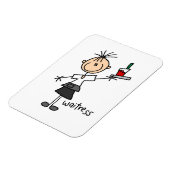 Kellnerin-Stickfigur Magnet (Linke Seite)