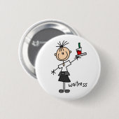 Kellnerin Stock Figur Button (Vorne & Hinten)