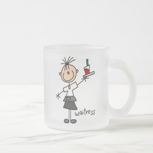 Kellnerin Stock Figur Mattglastasse (Rechts)