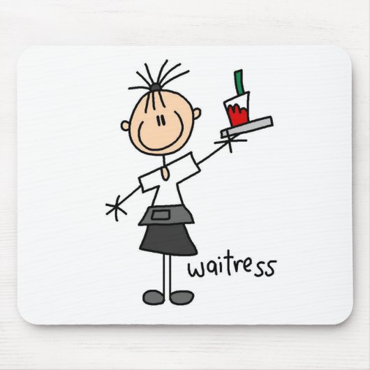 Kellnerin Stock Figur Mousepad (Vorne)