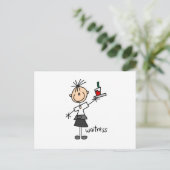 Kellnerin Stock Figur Postkarte (Stehend Vorderseite)