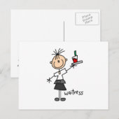 Kellnerin Stock Figur Postkarte (Vorne/Hinten)