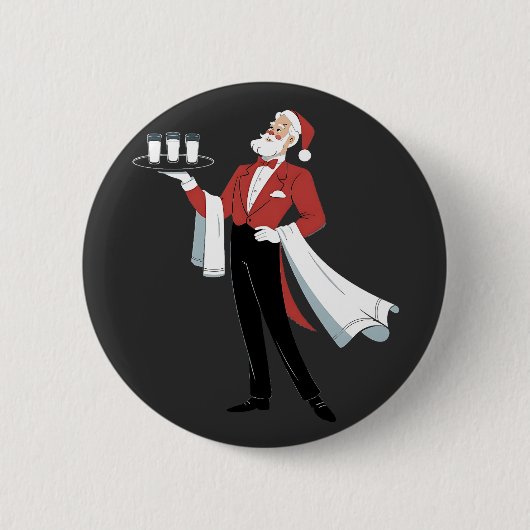 Kellnerin Weihnachten Santa Server Xmas Button (Vorderseite)
