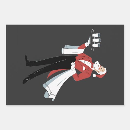 Kellnerin Weihnachten Santa Server Xmas Geschenkpapier Set (Vorderseite)