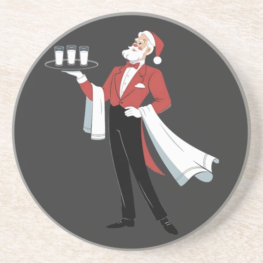 Kellnerin Weihnachten Santa Server Xmas Getränkeuntersetzer (Vorne)