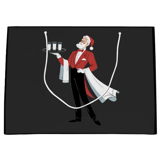 Kellnerin Weihnachten Santa Server Xmas Große Geschenktüte (Vorderseite)