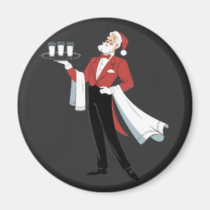 Kellnerin Weihnachten Santa Server Xmas Magnet