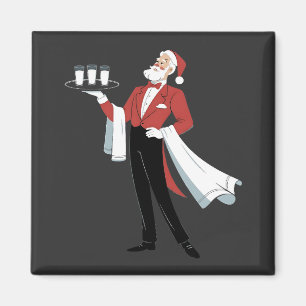 Kellnerin Weihnachten Santa Server Xmas Magnet