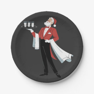 Kellnerin Weihnachten Santa Server Xmas Pappteller