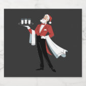 Kellnerin Weihnachten Santa Server Xmas Schaumweinetikett (Einzelnes Label)