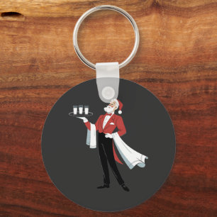 Kellnerin Weihnachten Santa Server Xmas  Schlüsselanhänger
