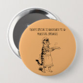 Kellnerkatze mit lustiger Katze Button (Vorne & Hinten)