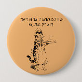 Kellnerkatze mit lustiger Katze Button (Vorderseite)