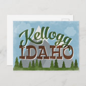 Kellogg Idaho Fun Retro Snowy Mountains Postkarte (Vorne/Hinten)