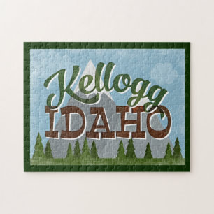 Kellogg Idaho Fun Retro Snowy Mountains Puzzle