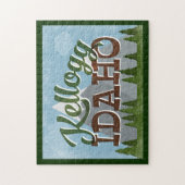 Kellogg Idaho Fun Retro Snowy Mountains Puzzle (Vertikal)