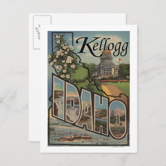 Kellogg, Idaho - Große Buchstabenszenen Postkarte (Vorne/Hinten)