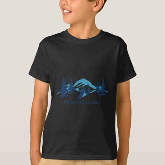 Kellogg Idaho Skigebiet Skifahren Skifahren T-Shirt (Vorderseite)