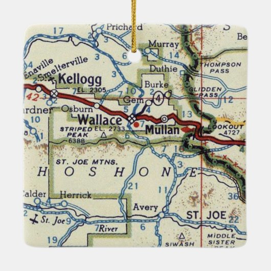 Kellogg und Wallace ID Map Keramikornament (Rückseite)