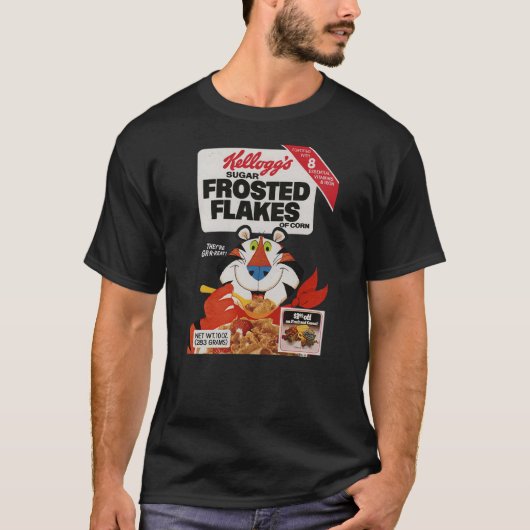 Kellogg's Frosted Flakes 1980's Cereal Box Tony th T-Shirt (Vorderseite)