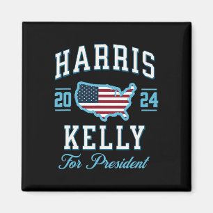 Kelly 2024 USA-Flagge Präsidentschaftswahl Vintage Magnet