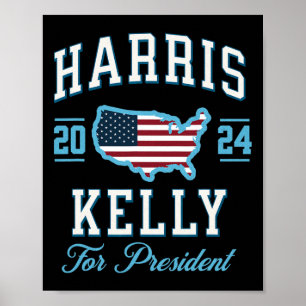 Kelly 2024 USA-Flagge Präsidentschaftswahl Vintage Poster
