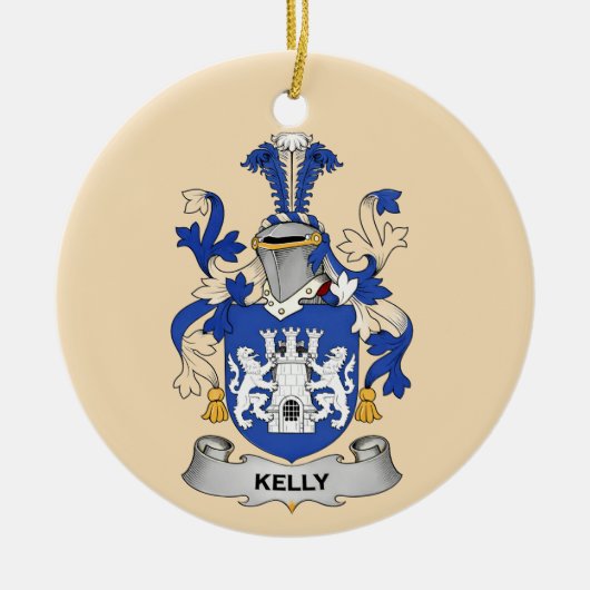 Kelly Coat of Arms Ceramic Ornament (Vorne)