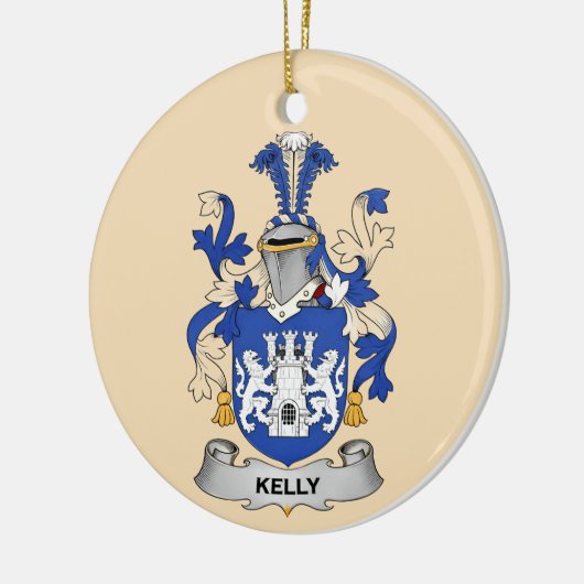 Kelly Coat of Arms Ceramic Ornament (Links)