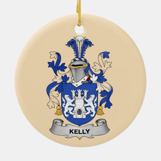 Kelly Coat of Arms Ceramic Ornament (Hinten)