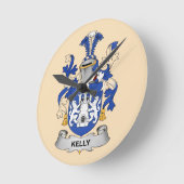 Kelly Coat of Arms Clock Runde Wanduhr (Winkel)