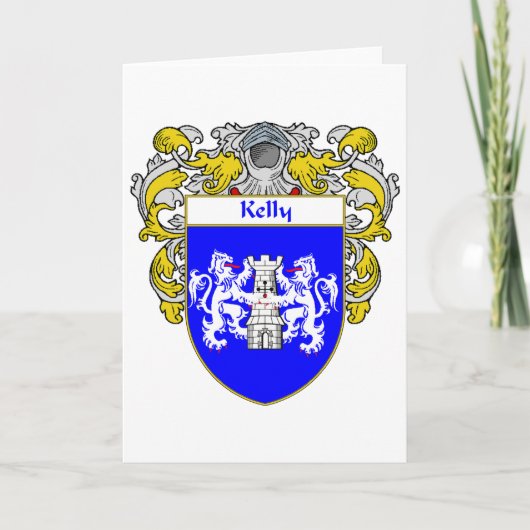Kelly Coat of Arms (Mantled) Feiertagskarte (Vorderseite)