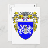 Kelly Coat of Arms (Mantled) Postkarte (Vorne/Hinten)