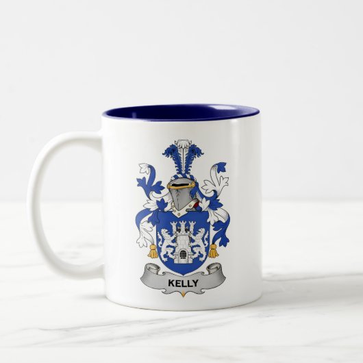 Kelly Coat of Arms Two-Tone Coffee Mug Zweifarbige Tasse (Links)