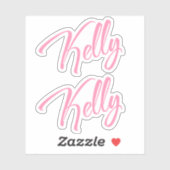 Kelly Decorative Name in Pink x2 Aufkleber (Blatt)