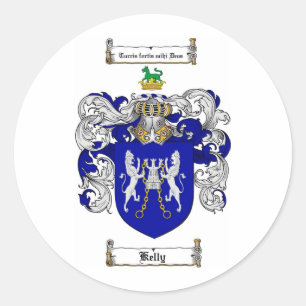 KELLY FAMILIENWAPPEN - KELLY COAT OF ARMS RUNDER AUFKLEBER