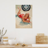 Kelly Girl on a Beach Girl Poster (Küche)