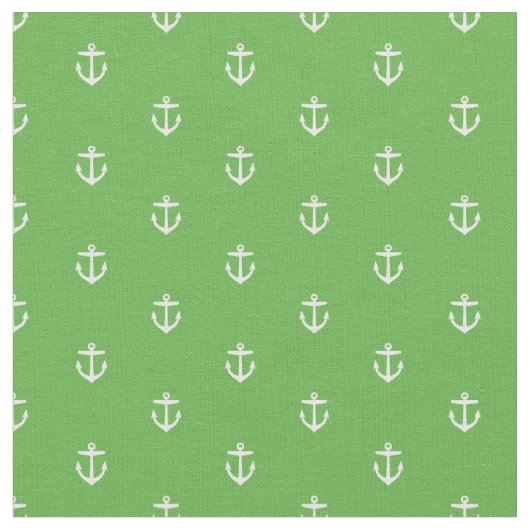 Kelly Green Anchor Print Stoff (Nahaufnahme)